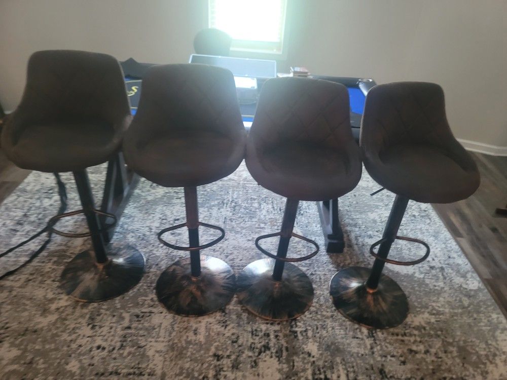 Suede/Leather Bar Stools