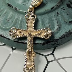 Cross Gold Plated Pendant With Jesus 