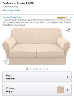 3 Piece Stretch Couch Cover Thick Premium Sofa Slipcover with Individual Seat Cushion Covers