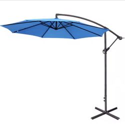 10 ft. Aluminum Cantilever Outdoor Patio Umbrella In Blue