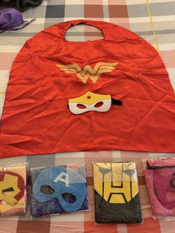 Brand New Kids Superhero Capes And Face masks For Dress Up, Costume Parties, Birthdays