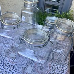 Italian Bormioli Rocco Fido Glass Jars – Airtight – Like New