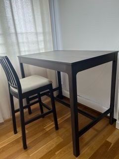 Walnut Bar Table (Chairs sold)