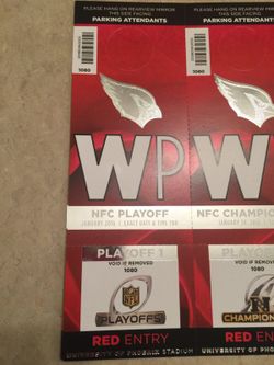 Arizona Cardinals vs Green Bay Packers red parking pass. $75 obo Make offer