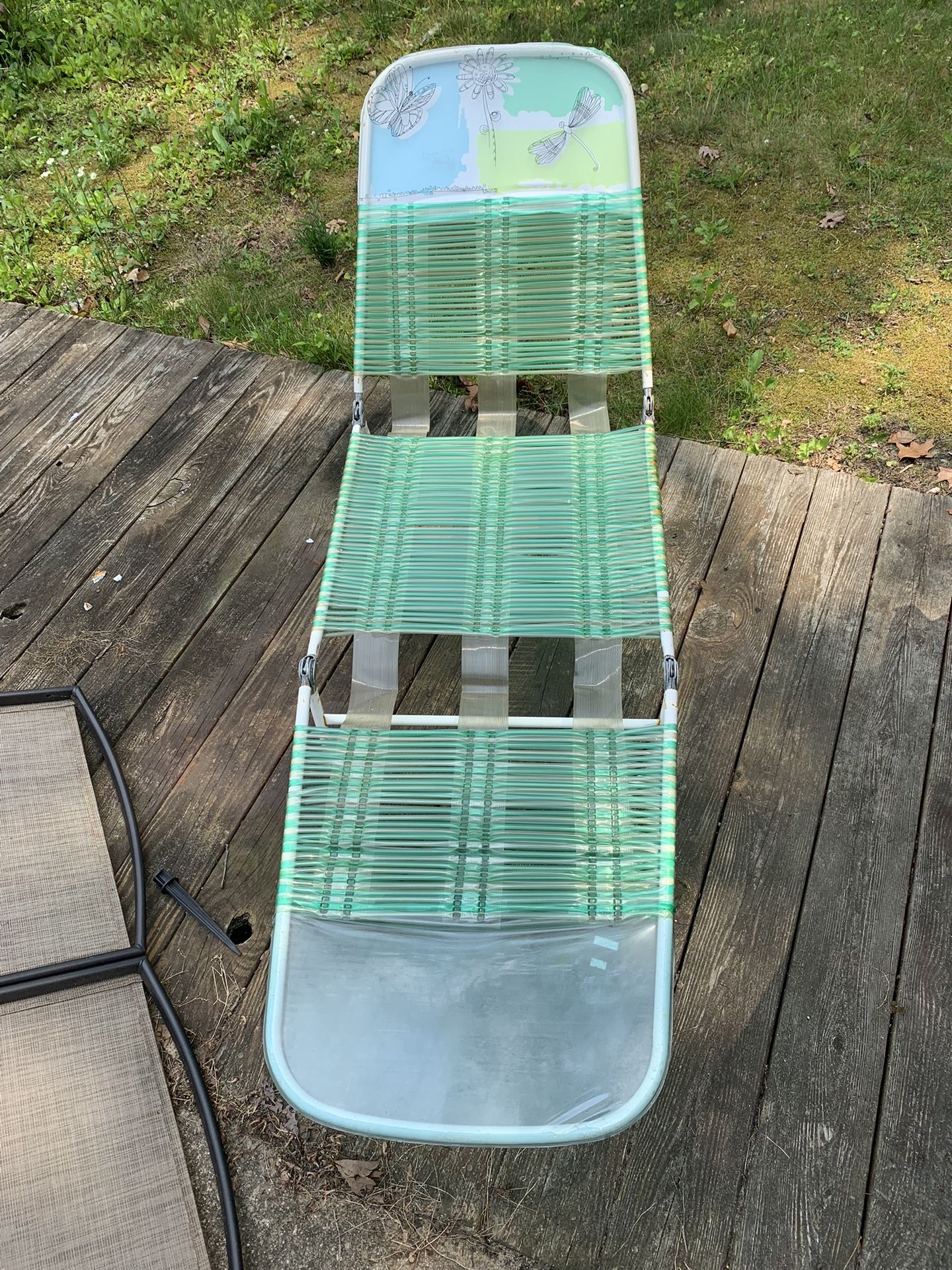 Vintage Folding Jelly Tube Chaise Lounge Lawn Chair 1970's Beach Pool Retro!