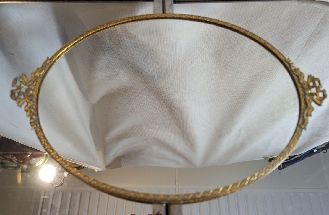 Vintage Gold vanity mirror tray Matson?
