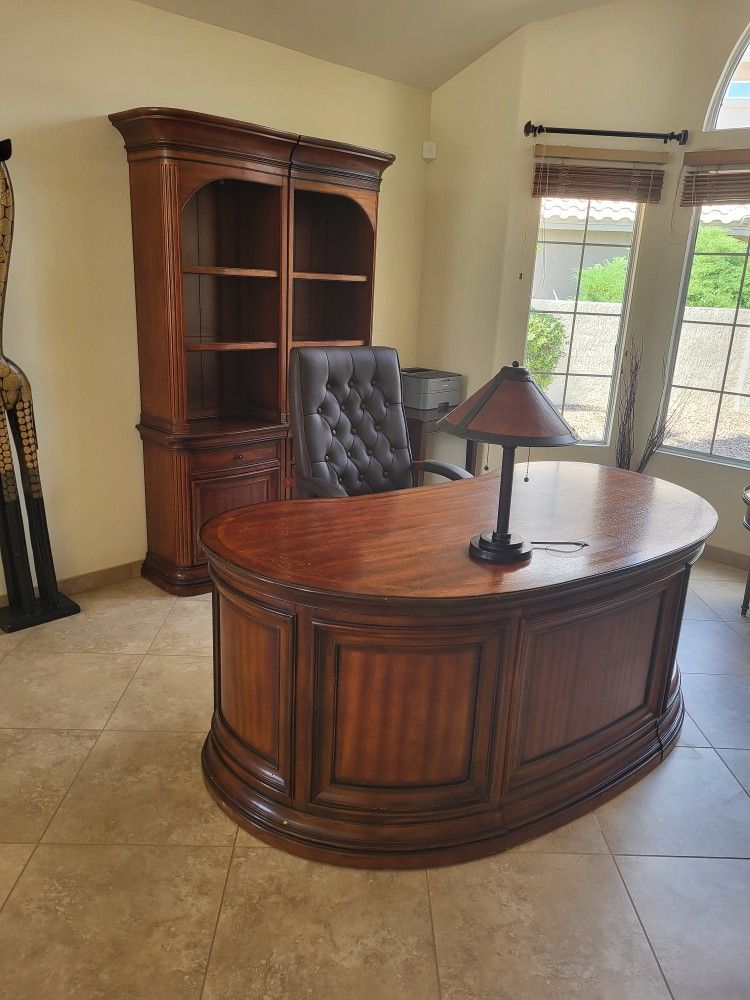 Desk and shelves