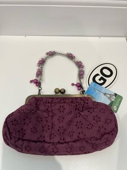 NWT Vintage Tara Jarmon x Target Purple Eyelet Kiss Lock Bag