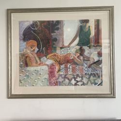 Sabzi Signed 113/195 “Summer Evening ” Beautiful Frame Serigraph
