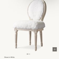 Rh French Extension Table And Furry Chairs 