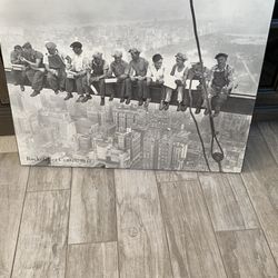 Men Atop Skyscraper NYC Rockefeller