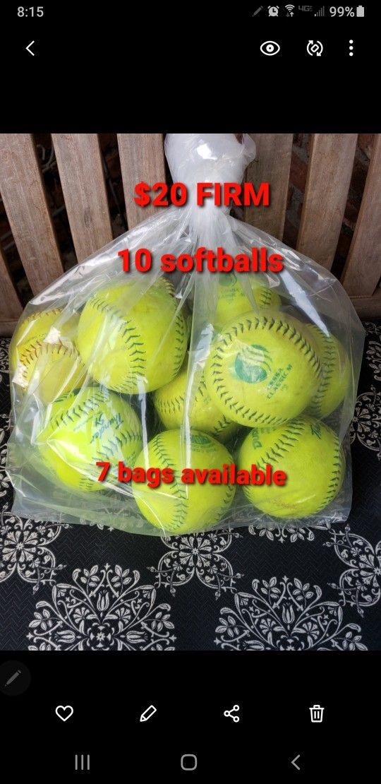 Bag Of 12" Softballs READ DESCRIPTION 