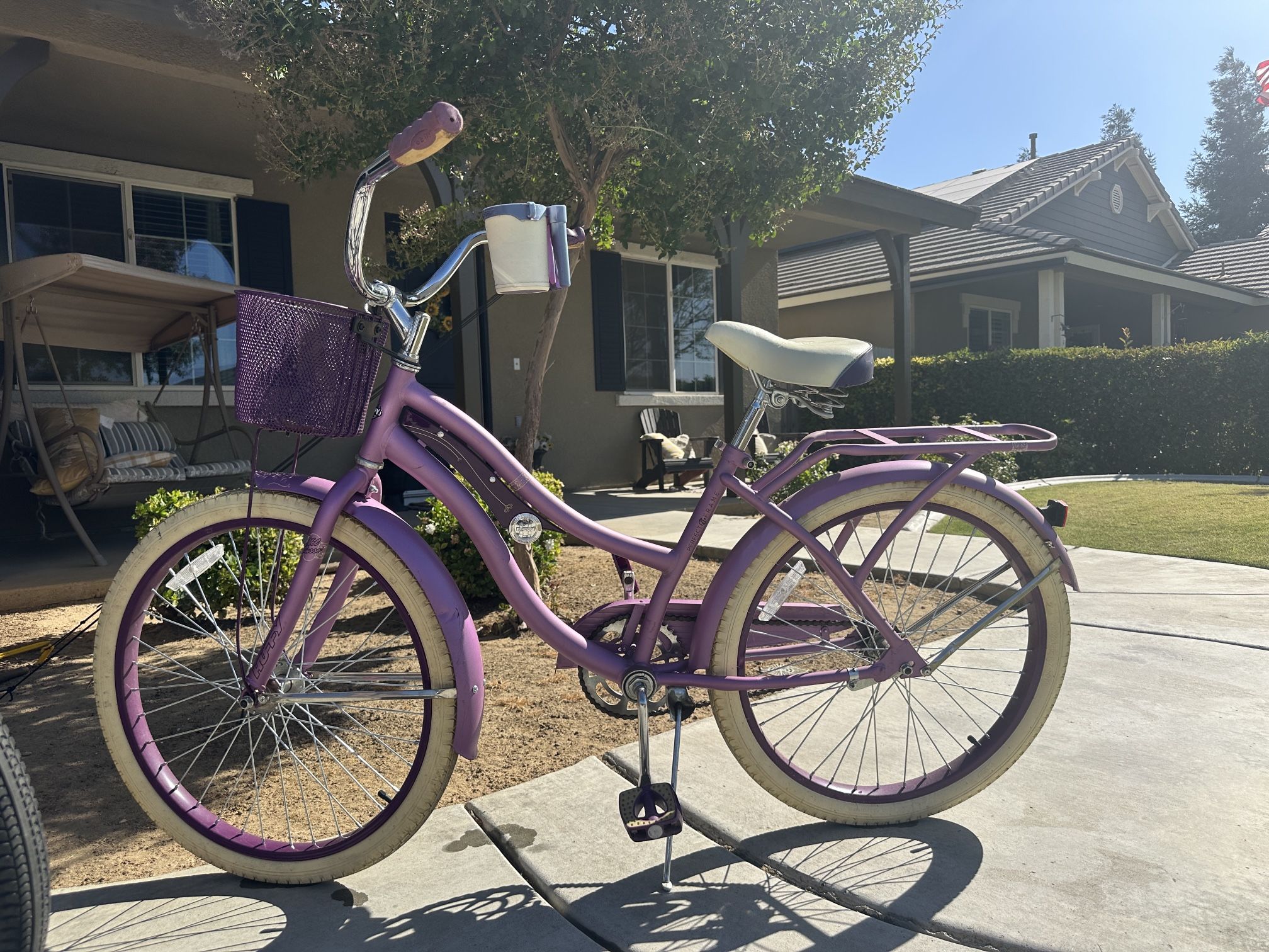 Purple Beach Cruiser Bike