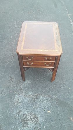 Antique end table nightstand real wood