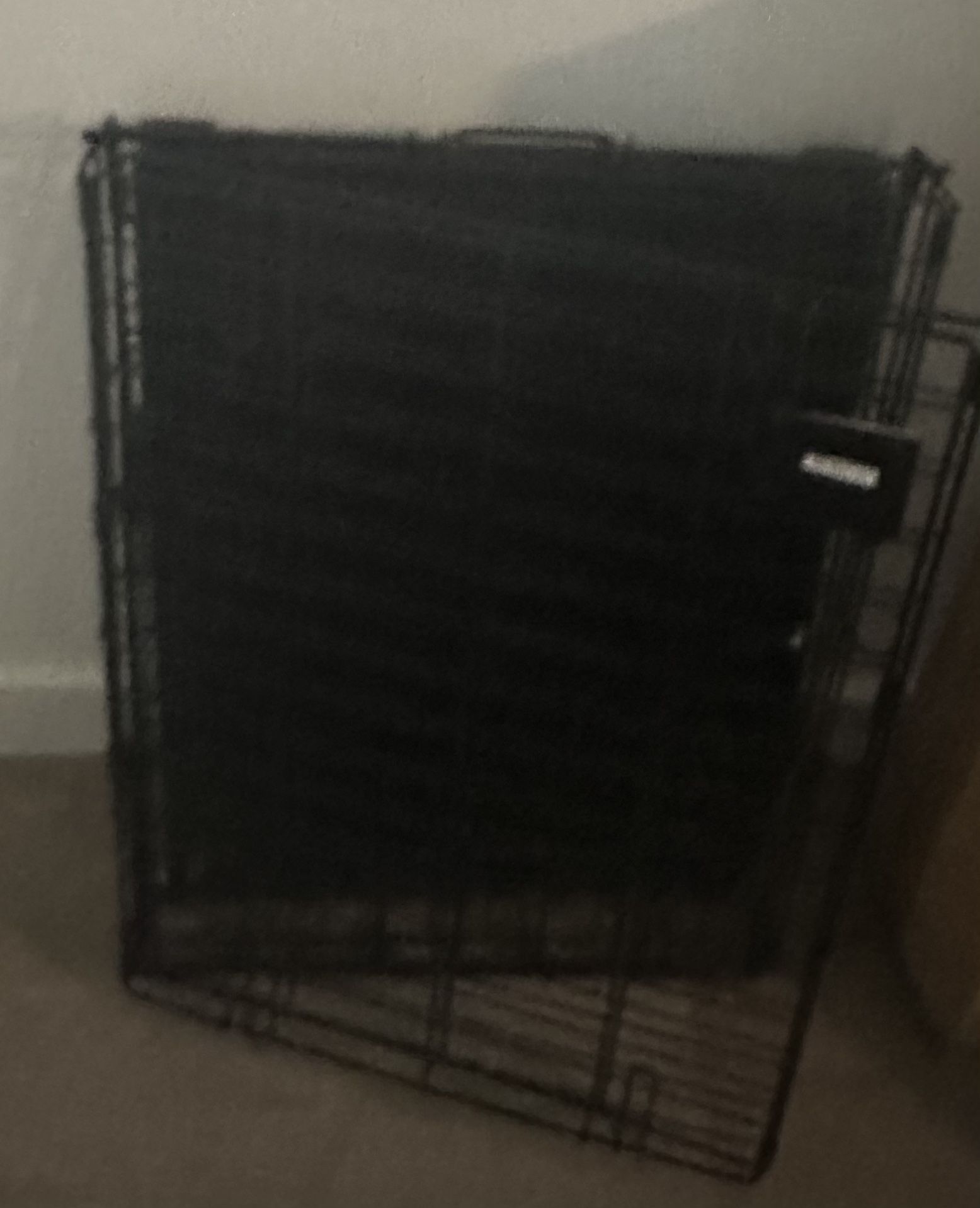Small Dog Crate With Hanging Food And Water Bowl
