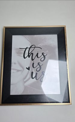 Black & Gold "This Is Us" Picture Frame – 10.5" x 12.5" Tabletop / Wall Hanging