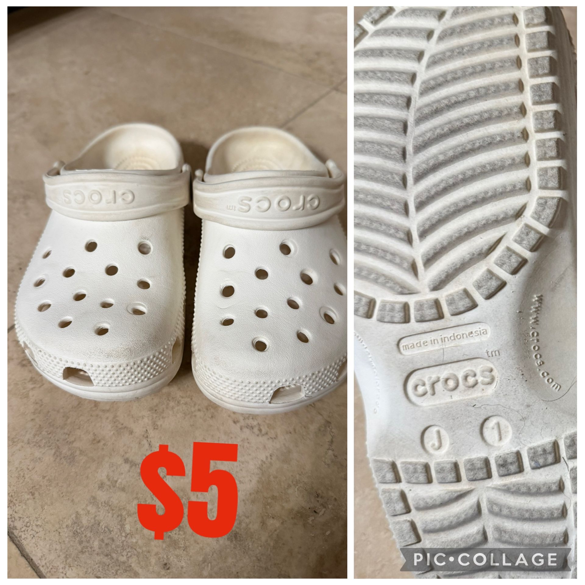 White Kids Crocs