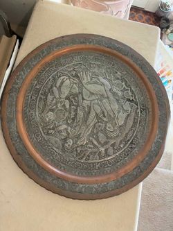 Vintage Middle Eastern Copper Decorative Tray