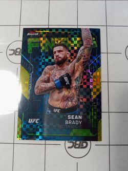 Sean Brady UFC card finishers edition checkerboard holographic reflector and more feel free to ask for your favorite fighter signatures numbers all ra