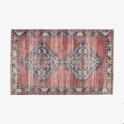 5' x 8' Feather Acadia Hand-Tufted Rug Brick Red, Turkish Design, Medium Pile