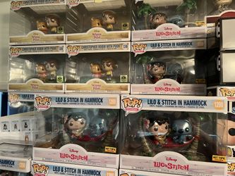 Funko Pop Moments Lilo And Stitch On Hammock & Christopher Robin With Pooh