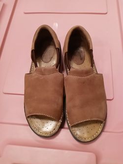 Maine Woods Brown Leather/Suede Sandals Sz 7 Med