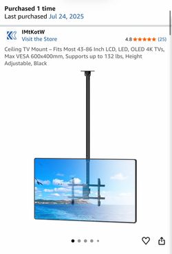 Heavy Duty Ceiling Mount + Sony 55 inch 4K  TV Dolby Vision