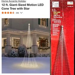 GIANT-SIZED MOTION LED Pre-Lit Cone Tree with Star Y11