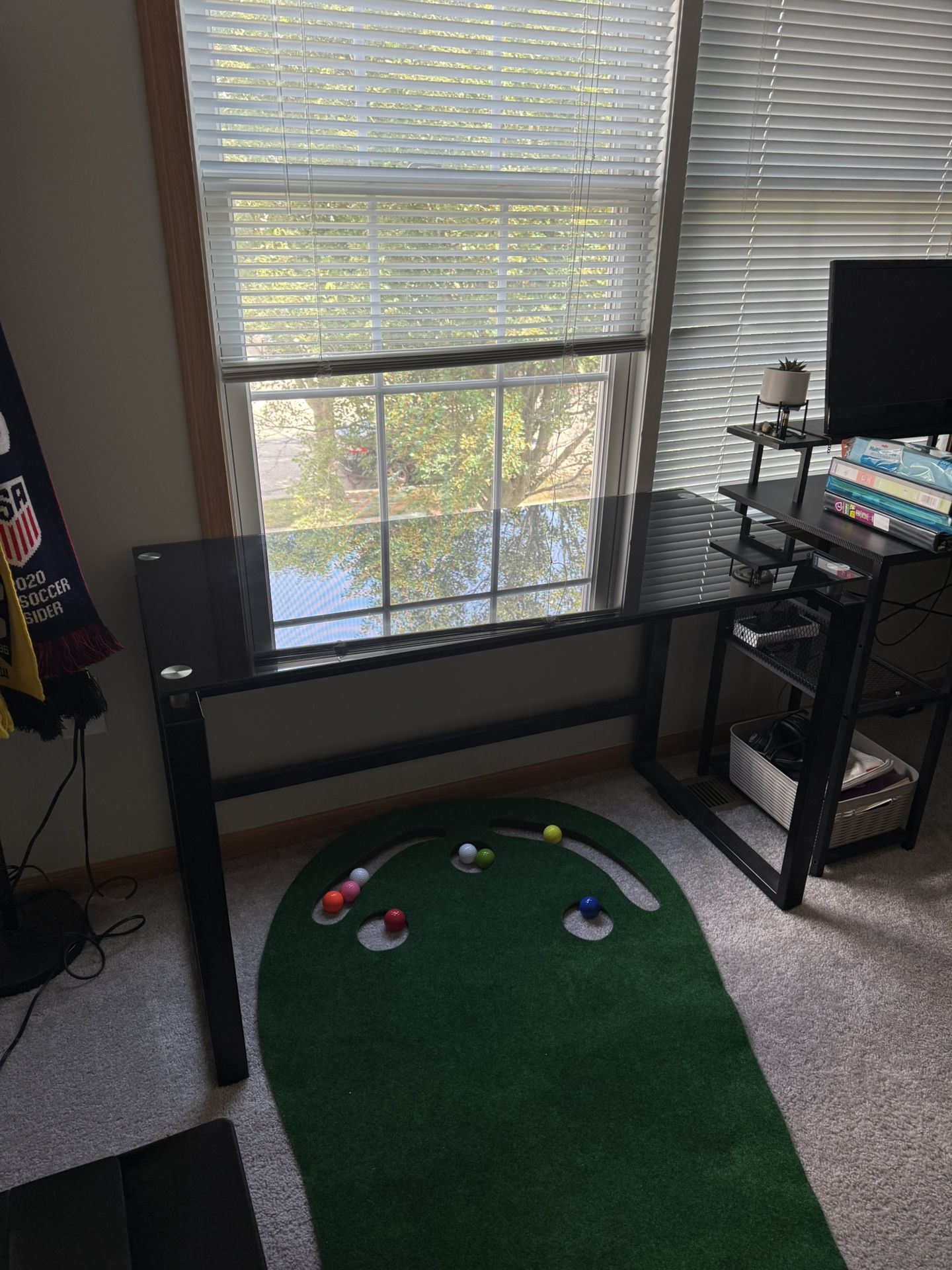 Black Glass Desk
