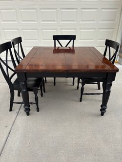 Farmhouse Dining Table with 4 Chairs