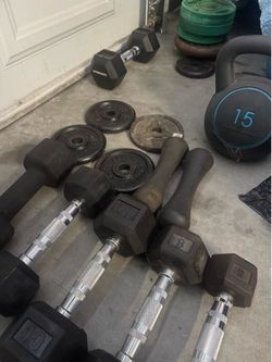 Full Weight Set – Dumbbells, Plates & Kettlebell (Great for Home Gym)