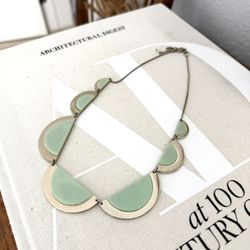 Scalloped mint green necklace