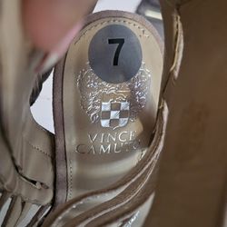 Vince Camuto Tan Caged Heels