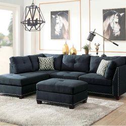 Sectional With Matching Ottoman In Stock For Immidiate Delivery 