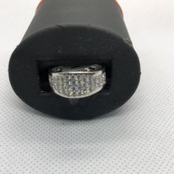 Dia Row Sterling Silver Ring 