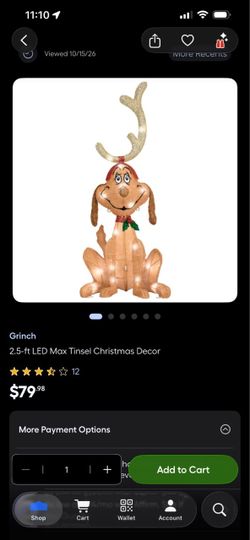 Grinch 2.5-ft LED Max Tinsel Christmas Decor