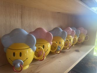 Large Smiley Face Happy Baby Boy Coffee Cup Yellow Ceramic Mug Teleflora Gift