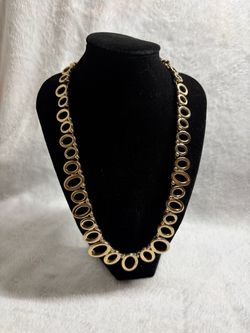 Gold-Tone Open Oval Link Necklace