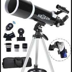 Telescope for Adults & Beginner - 80mm Aperture 600mm Fully Multi-Coated High Transmission Coatings with AZ Mount Tripod Phone Adapter, Carrying Bag, 