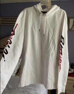 New XL White Hoodie with Sequin Sleeve