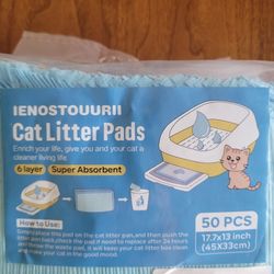 Cat Litter Pads - 50 Pads.  17.7 X 13 Inches.  6 Layers