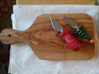 Cutboard 12" W Xmas Cheese Utensils 