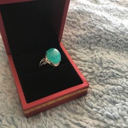 Ring, Adjustable, Sterling Silver,adjustable , Aquamarine Color Stone