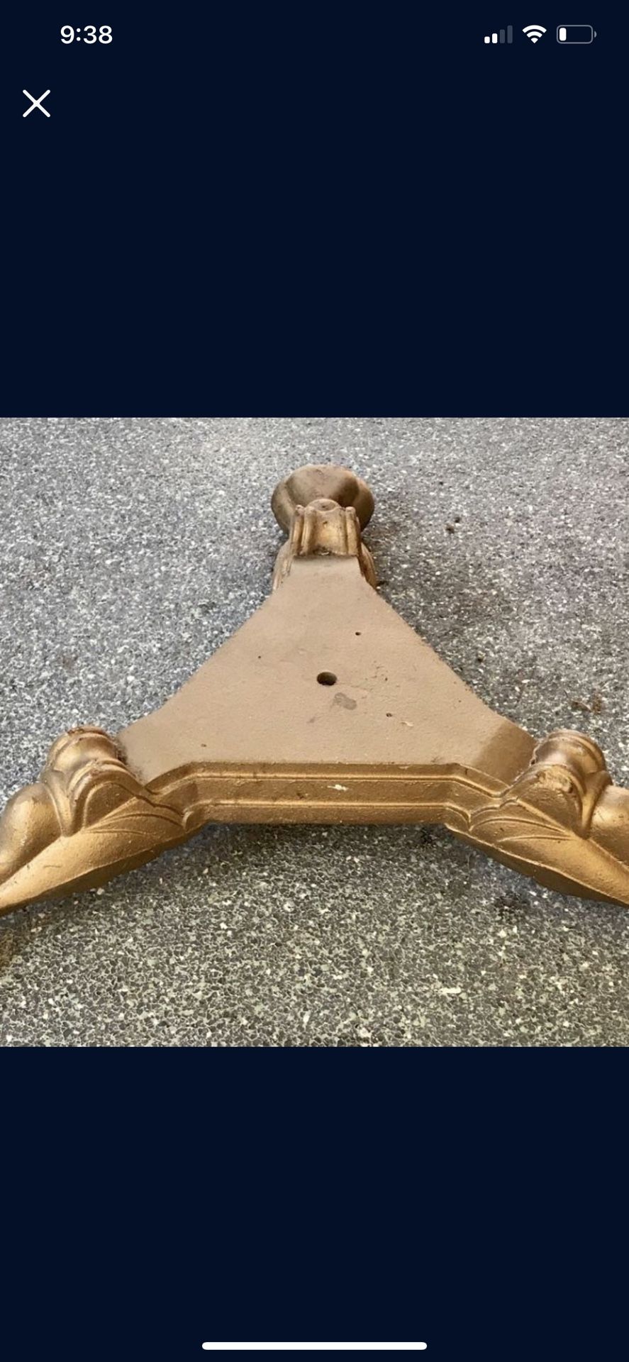 Gold finish cast iron claw foot lamp stand