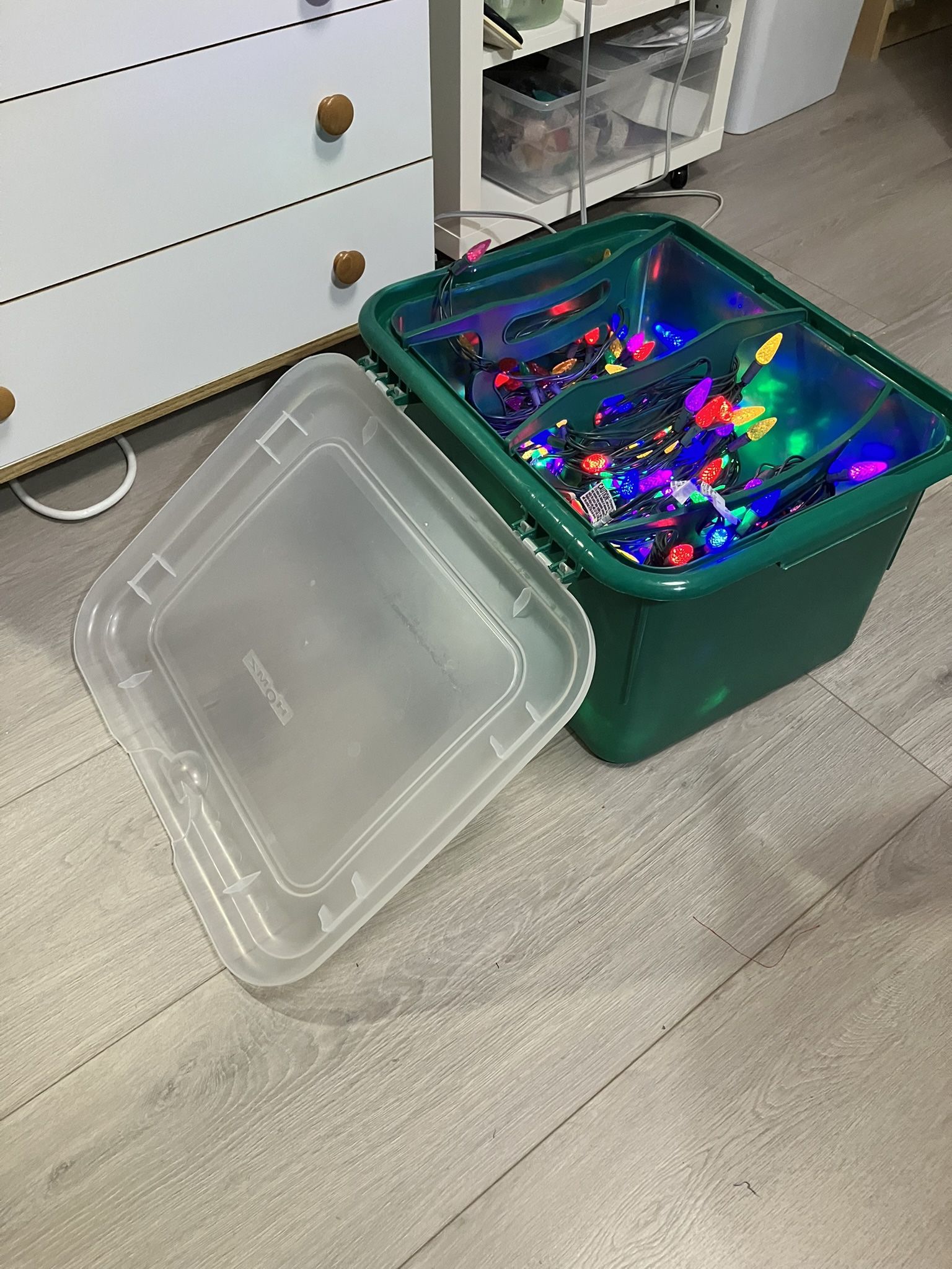 Led Christmas Lights In Storage Box