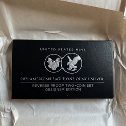 2021 American Eagle One Ounce Silver Reverse Proof Two Coin Set 21XJ