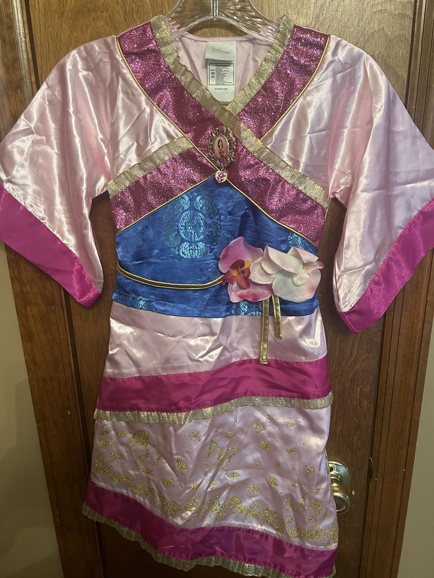Disney Mulan princess Girls XS 4  Gown Costume halloween Dress Disney trip