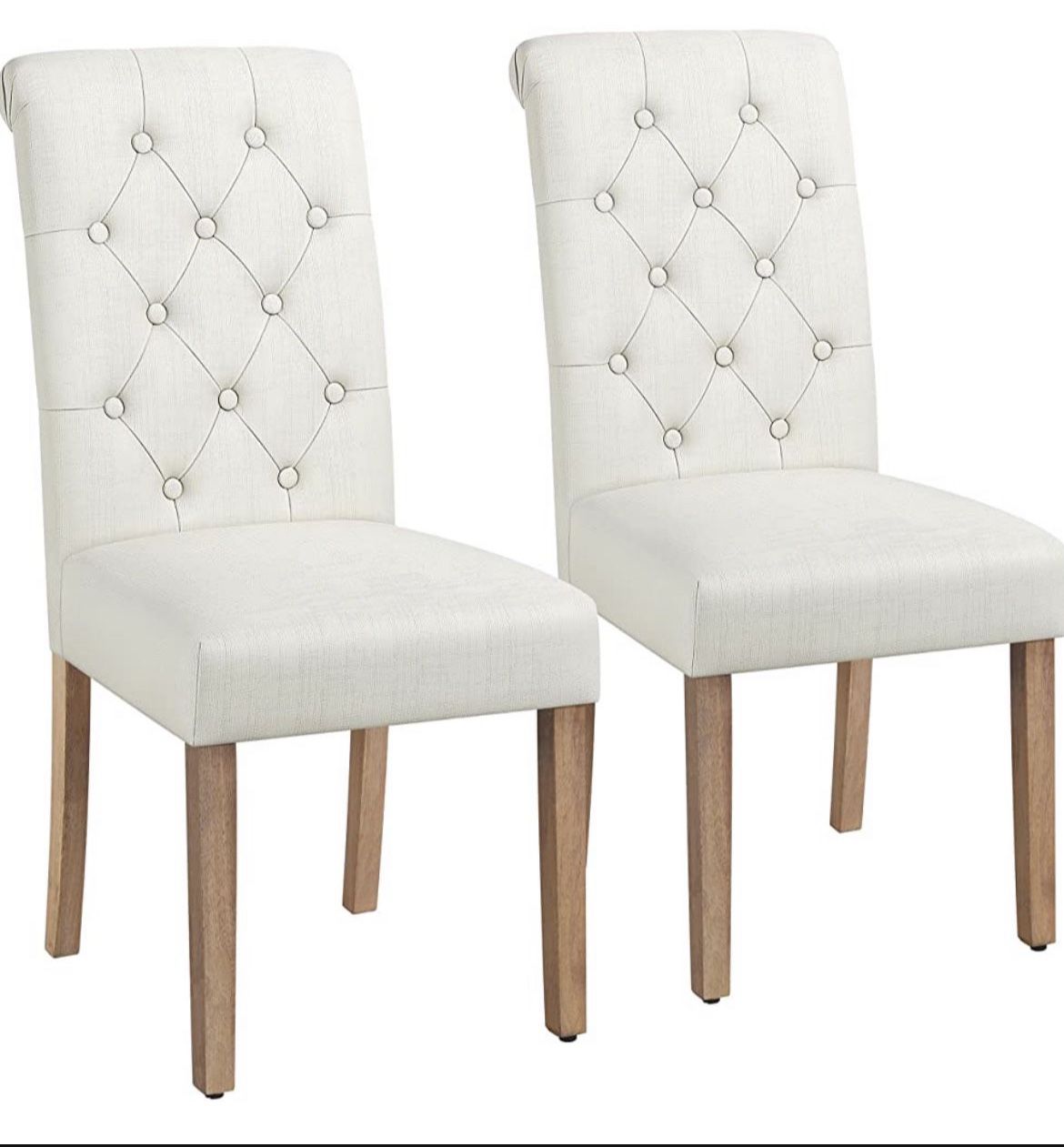 Set of 2 Beige upholstered dining chairs (R) 591716