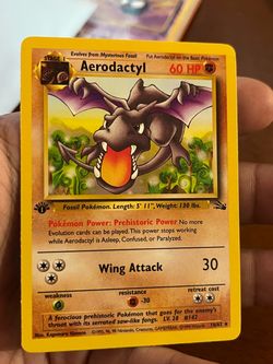 Pokemon TCG Vintage 1st Edition Non Holo Rare Aerodactyl 16/62 Fossil Wotc 1999