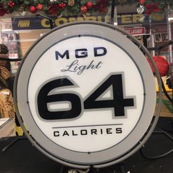 Genuine MGD Light  Beer 64 Calories Light-up Sign Neon 